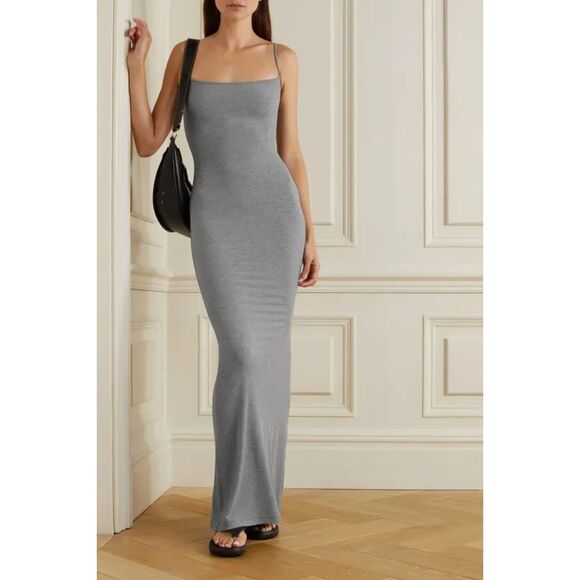 Skims Soft Long Lounge Slip Dress, Size L - Picture 1 of 8